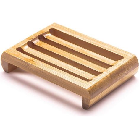 Porte-savon en bambou (1 pièce) - 11 cm x 8,1 cm x 2,1 cm - Produit écologique, cadeau écologique (1/5)