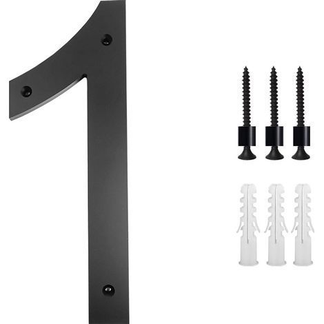 10 Inch House Number Plaque (1, Black) Modern Door Numbers Sign Plate Zinc Alloy House Address Numbers (1/5)
