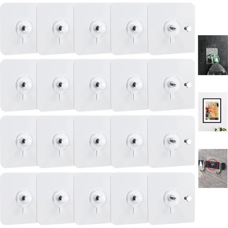 20 Pièces Autocollants à vis Autocollants Crochets Pour Peintures Décoratives, Photos, mur Suspendu non Perçage, vis sans Couture, Kit étanche à l'huile résistant à l'huile Pour la Maison (1/5)