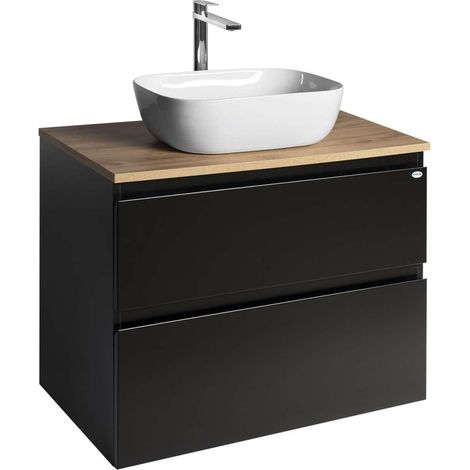 Aqualine Altair - Waschtischunterschrank 79 cm, Mattschwarz/Eiche Emporio AI680-01 (1/5)