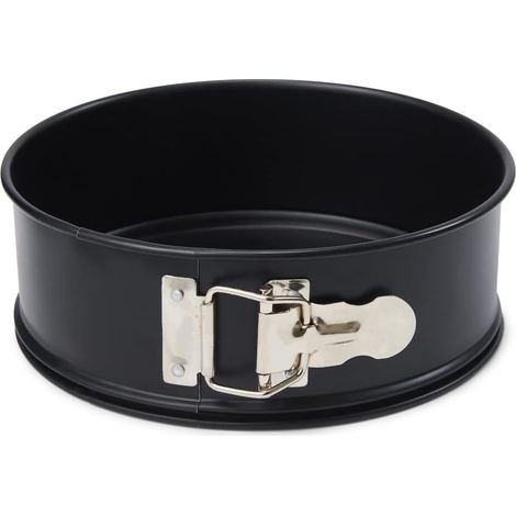 1 - Moule à manqué - Accessoire friteuse air chaud - Fond amovible avec charnière - Cuisson homogène sans PFAS - Pour gâteaux et quiches - Noir - 18x7cm