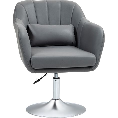 Fauteuil lounge pivotant avec coussin SISIMIUT lin gris foncé
