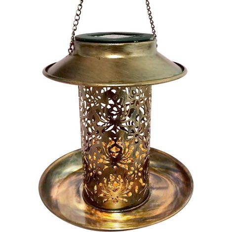 Mangeoire Pour Oiseaux Solaire - Mangeoire Extérieure Avec Lampe Solaire Intégrée - Pour Jardin Terrasse Balcon - 1 Pièce (1/5)