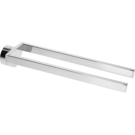 Porte-serviette à 2 bras longueur 300 mm à percer ou à coller