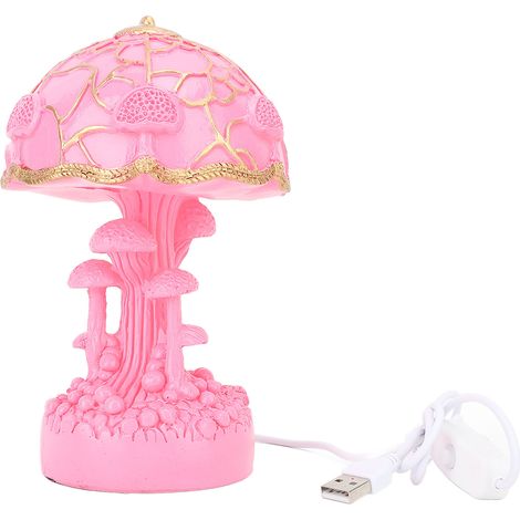 Ortviai Lampe de chevet LED en résine style champignon rétro bohème – 17 cm, lumière chaude (1/5)