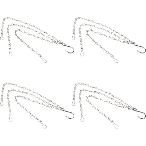 4 Chaînes Suspendues avec Crochets en Acier Inoxydable 304 pour Pots de Fleurs Jardin (1/5)