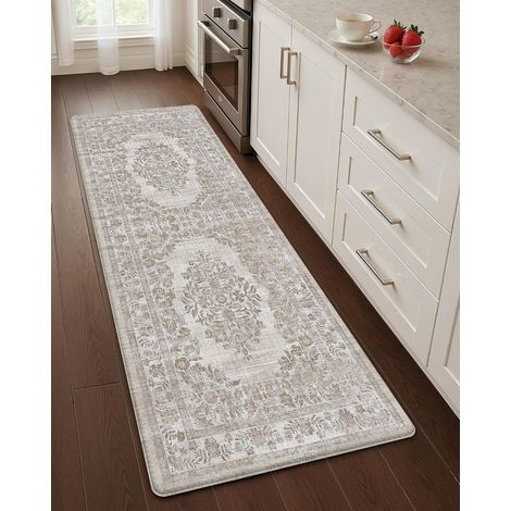 1 Tapis De Cuisine Antidérapant Imperméable Mousse 10mm Style Vintage Pour Évier Et Couloir 60x150cm (1/5)
