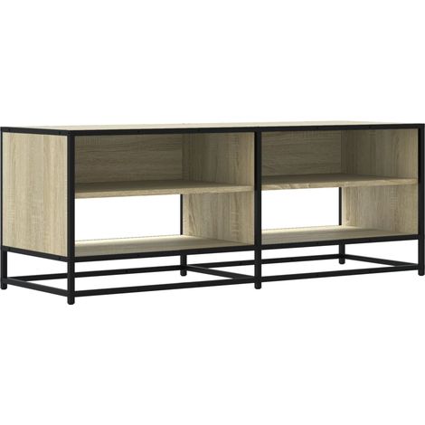 Mobile TV multimediale scaffale per televisione televisore buffet sala da pranzo soggiorno camera da letto rovere Sonoma 120,5 x 40 x 46 cm pannelli compositi e metallo marrone 020027469