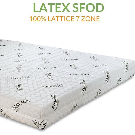 EVERGREENWEB - Materasso Singolo 80x200 Alto 18 cm in LATTICE con Rivestimento Oli ALOE VERA Sfoderabile 7 Zone Differenziate rigidit… Media Anallergico Antiacaro Antibatterico Traspirante Ergonomico (1/5)