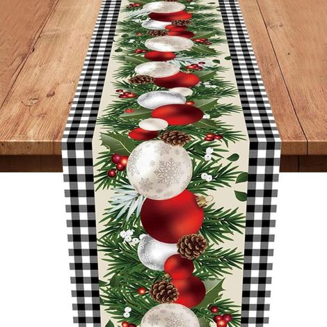 Chemin de table de Noël - Chemin de table bonhomme de neige Décoration de table, chemin de table, décoration de Noël, Style 5, 33183cm.