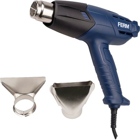 Pistola de aire caliente FERM 2000W - 400-600 °C - Decapador de pintura - Incluye 2 boquillas
