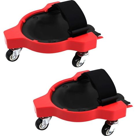 Juego de 2 rodilleras flexibles con ruedas para jardinería y obras de construcción - Rojo (1/5)