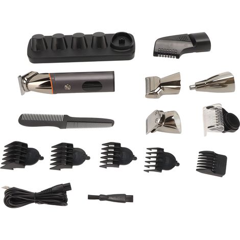 Kit de tondeuse électrique étanche : coupe-cheveux, coupe-poils nez, épilation sourcils, taille-barbe avec 6 peignes guides