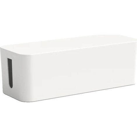 Caja organizadora de cables, con protección contra el polvo, 41 x 15,5 x 13,5 cm, blanca. (1/2)