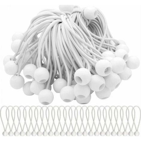 Confezione da 50 corde elastiche con palline Corde elastiche Palline elastiche pour tendon, tendon, striscioni e teloni, 15 cm (1/4)