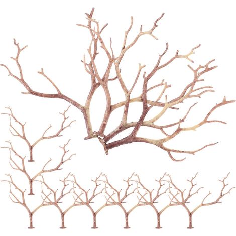 12pcs Branche Sèche en Plastique Décorative Forme Bois de Cerf, Facile à Nettoyer et Résistante la Déformation pour Balcons et Porches (1/5)