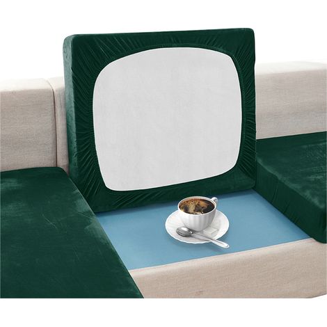 Coprisedile per divano, in velluto, verde, verde bottiglia, 100-125 cm