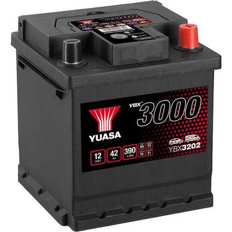 Yuasa – Batterie voiture 12V 42Ah YBX3202 – 390A – Plomb Calcium – Sans entretien – Pour démarrage automobile (1/3)