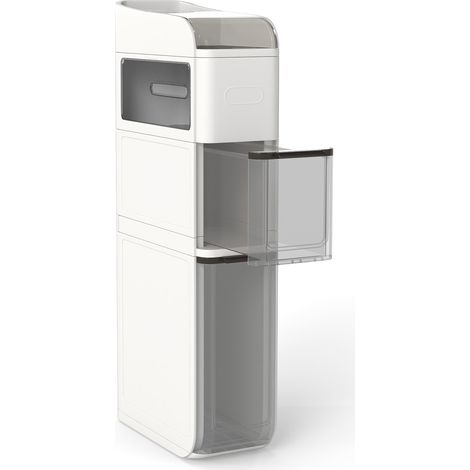 COSTWAY 4-Tier Bathroom Storage Cabinet 18 cm Narrow Floor Organizer-White (1/5)
