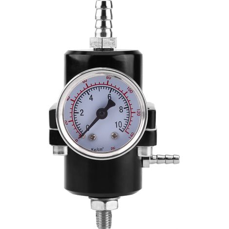 Universeller Kraftstoffdruckregler-Manometer-Satz aus Aluminiumlegierung mit Schlauch, einstellbar von 0 bis 140 PSI (1/5)