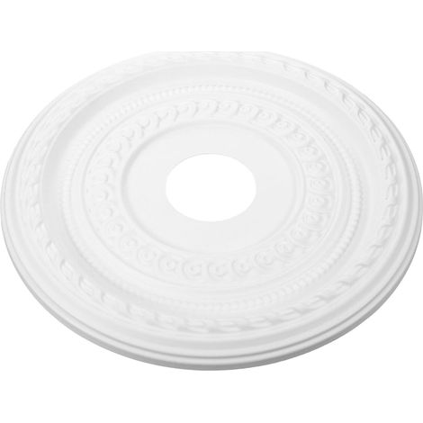Médaillon de Plafond Décoratif Rond en Pu Blanc pour Lustre, Installation Facile, Durabilité Renforcée, Design Élégant, pour Maison et Bureau (1/5)
