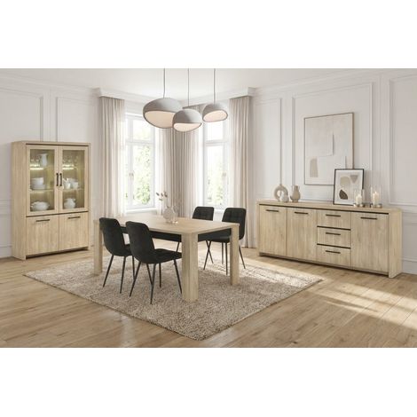 Salle à manger complète contemporaine chêne ivoire Spirit