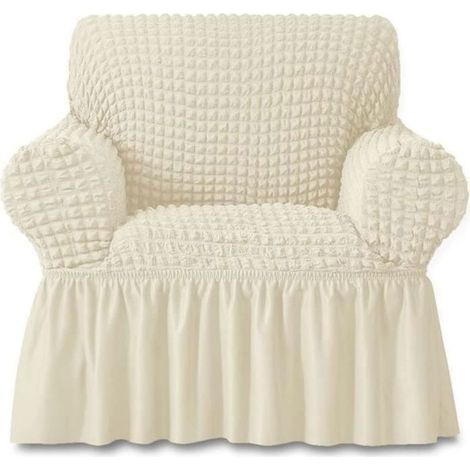 1-Seat Sofa Cover - Durable, High Elasticity, Size S, Beige (1/4)