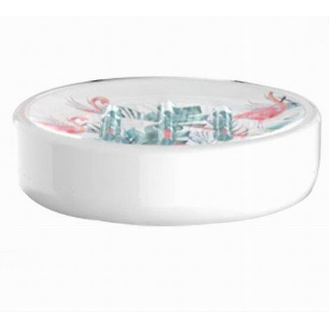 TRADE SHOP - Porta Sapone Saponetta Accessorio Arredo Bagno Con Fenicotteri In Ceramica 69960 - (1/2)