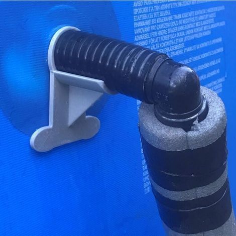 2 Supports de Tuyau de Piscine: Gris - Soutien des tuyaux de 30 à 37 mm, par Exemple (1/4)