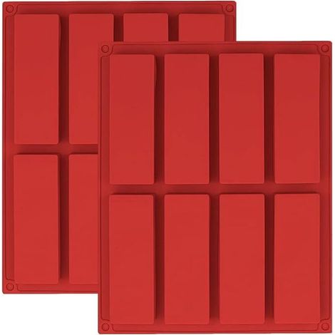 stampi per barrette di cereali, stampo rettangolare in silicone a 8 cavità per pane, torte, barrette di cioccolato, barrette di granola, biscotti (1/4)