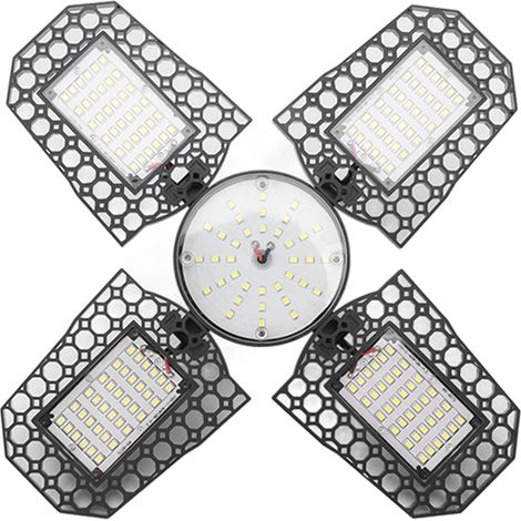 Luminaire LED pliable 4 feuilles 100W, haute luminosité, économe en énergie, pour garage et atelier, culot E27, 85‑265V (1/5)