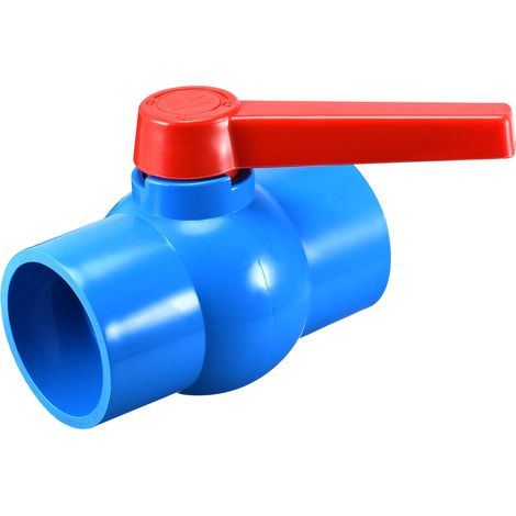 Robinet à Bille 2-1/2" Soupape Extrémité Prise PVC Bleu Rouge (1/5)