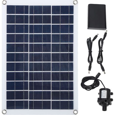 SJLERST Kit de pompe à eau solaire 12V, travail continu, faible bruit, pompe de fontaine à eau à énergie solaire sans balais DC, pour étang et jardin