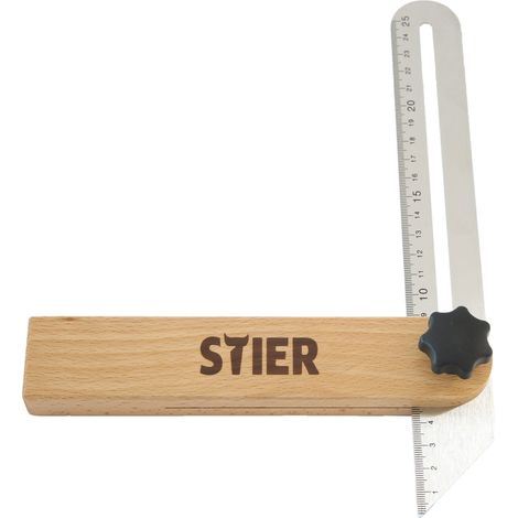 STIER Präzisions-Schmiege Länge 250 mm, Schmiege, Winkel, Winkelmesser, Winkelschmiege mit Metallzunge (1/5)
