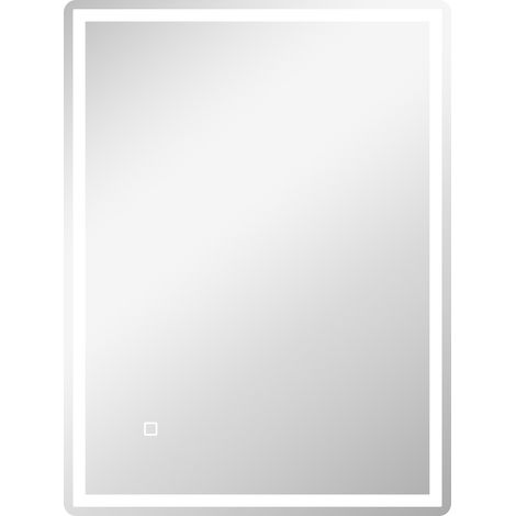 Miroir de Salle de Bain LED 80x60 cm avec Fonction Mémoire et Anti-buée, Cadre Aluminium Résistant à l'humidité (1/5)