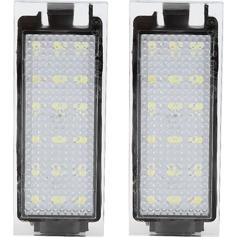 – Luce targa a LED in 2 pezzi – 18 LED – Potenza 3W – Sostituzione diretta per Twingo/Clio/Mégane/Laguna-Crezuo