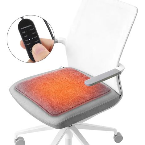 Coussin chauffant pour siège - RNCYN - 4 températures réglables - USB électrique - Polaire arctique - 37x35.5x2 cm (1/5)