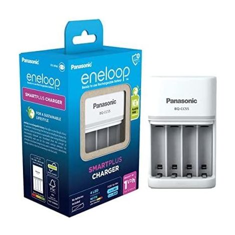 Panasonic BQ-CC55 Cargador Blanco para Pilas AA AAA