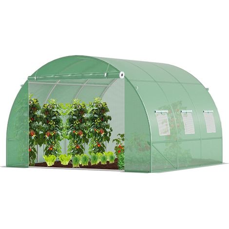 Serre de Jardin Tunnel 9m2 en Acier galvanisé Serre de Jardin Maraichère Verte Idéale pour Faire Pousser et protéger Vos Plantes en Toutes Saisons (1/5)