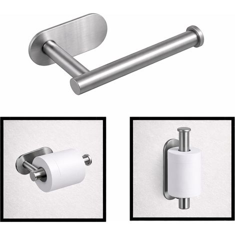 Porte-rouleau de papier toilette avec plateau et étagère - Zwart - Autocollant / Embouts / Sans Embouts - Porte-papier toilette - Porte Papier toilette (1/2)