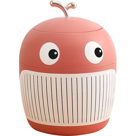 Petite poubelle baleine, mini, mignonne et lumineuse, de luxe, portable et multifonctionnelle, idéale pour le bureau ou la table basse, rose sakura. (1/5)