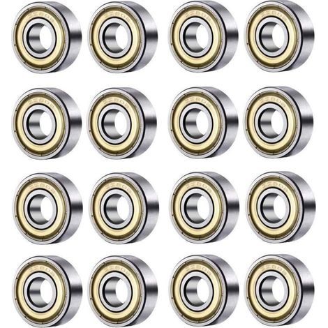 Lot de 20 roulements à billes 608 ZZ double blindage – Acier au carbone – Charge max 34 000 tr/min – Pour skateboard et imprimante 3D (1/4)
