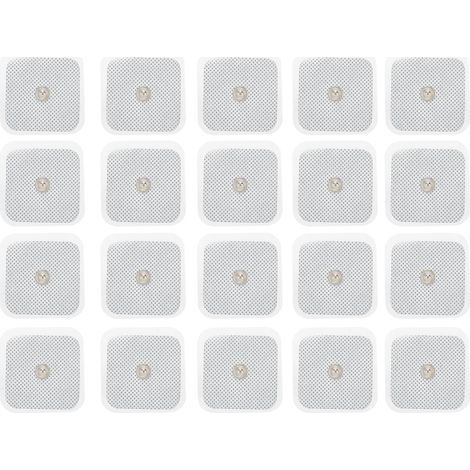 20 électrodes boutons non tissées pour appareil de massage EMS TEN, 4 x 4 cm- (1/5)