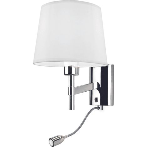 Leds-C4 Bristol - Applique murale d'intérieur à 2 ampoules LED Chrome avec lampe de lecture, E27 (1/2)