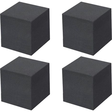 Coussins réglables en hauteur (lot de 4), couleur noire, compatibles avec tables, chaises, bureaux et lits. Hauteur ajustable de 1 à 5 cm. Mousse 50 x 50 x 30 mm / 50 x 50 x 50 mm. (1/5)