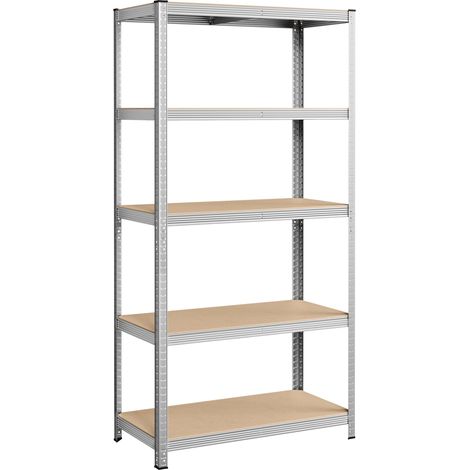 Étagère de Rangement à 5 Niveaux, 50 x 100 x 200 cm, Capacité 600 kg, Planches Réglables, Style Industriel, pour Cuisine, Salon, Argent GLR050E01 (1/5)