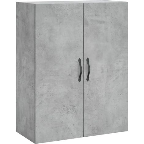 Mobile contenitore moderno e funzionale a parete 69,5 x 34 x 90 cm in legno grigio cemento 020049292