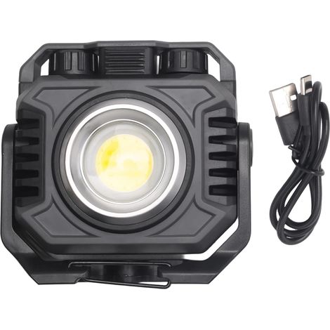 Lampe de Camping LED Portable Rechargeable, Projecteur Extérieur Étanche d'urgence, Éclairage de Nuit Suspendu, Noir (1/5)