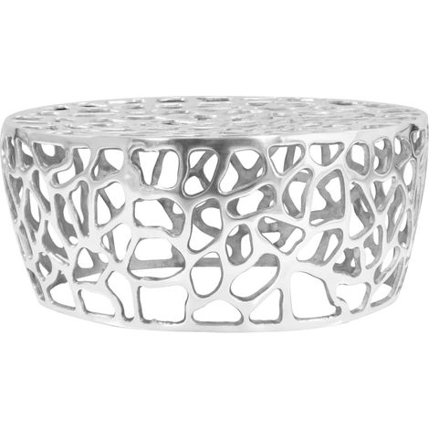 Couchtisch Aluminiumguss 70x30 cm Silbern