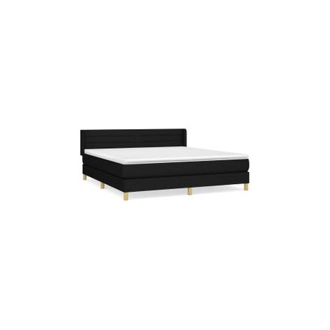 Sommier à lattes de lit avec matelas Noir 180x200 Tissu (1/5)